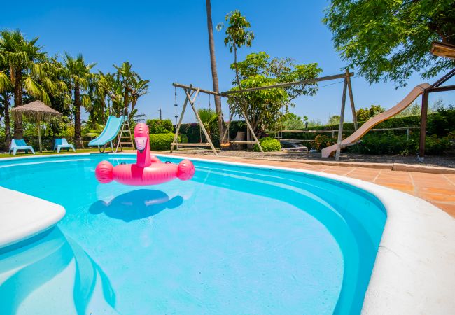 Piscina climatizada de esta villa en Alhaurín de la Torre 