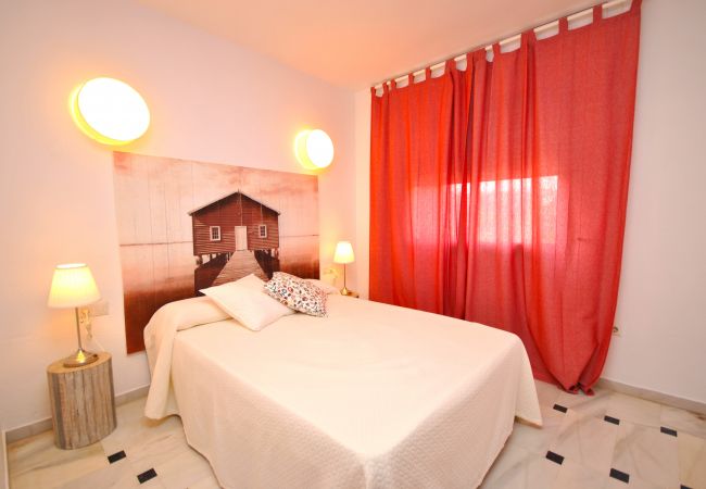 Dormitorio de este apartamento en Marbella