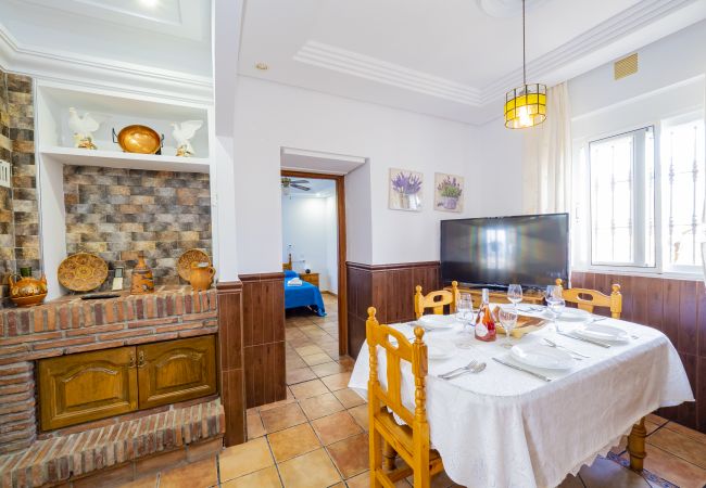 Dining room of this Finca in Coín