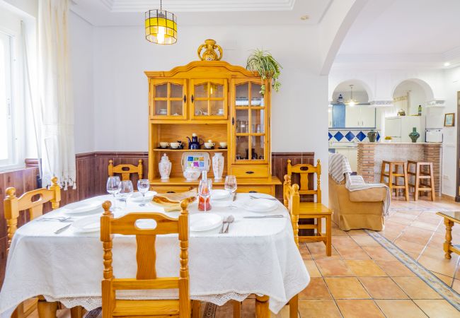 Dining room of this Finca in Coín